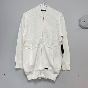 DIAMOND SUPPLY CO.  Quartz Varsity White Cardigan, Size Small or Medium  - NWT